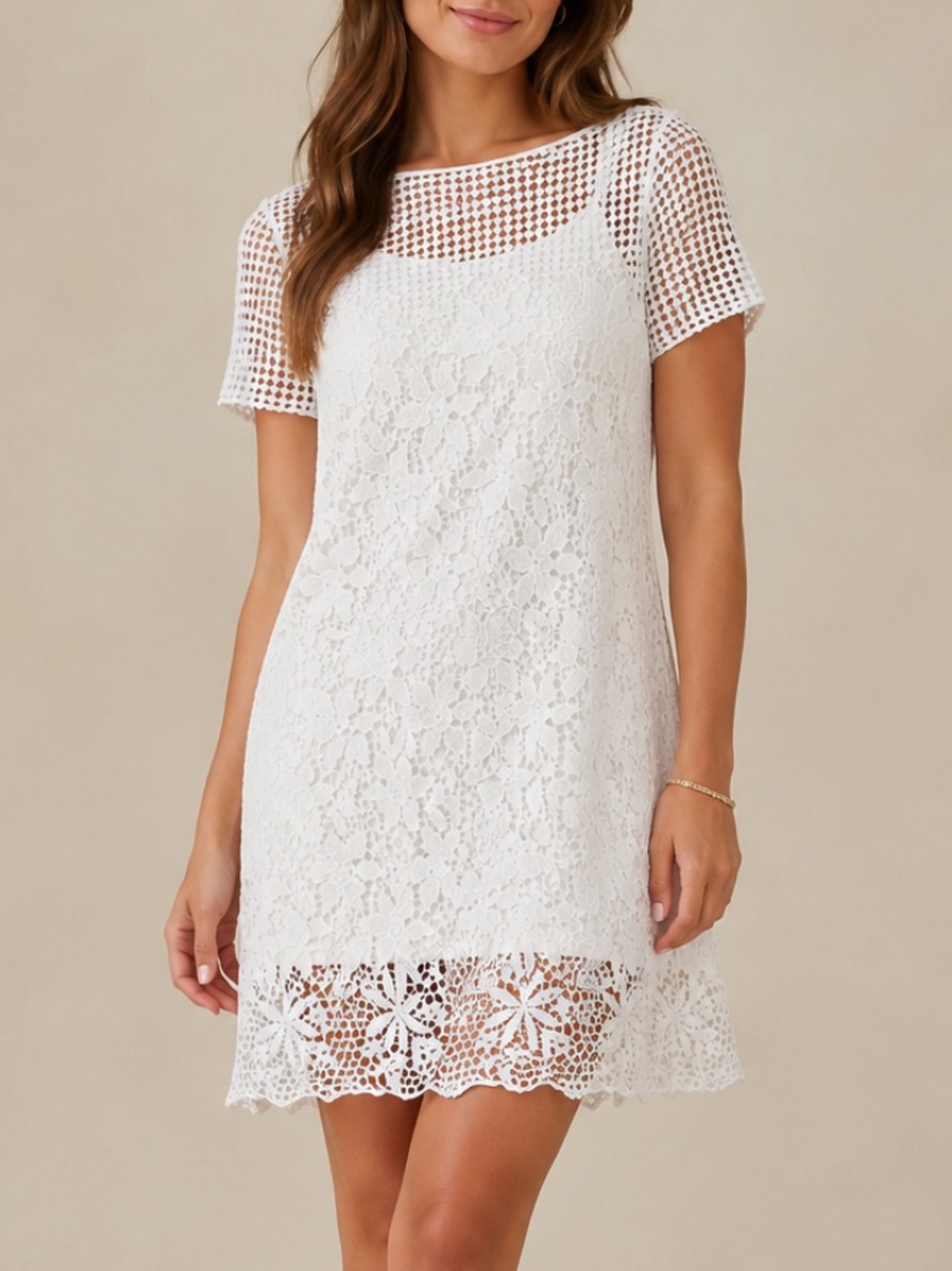 Lauren Ralph Lauren Vintage Y2K Floral Crochet Dress